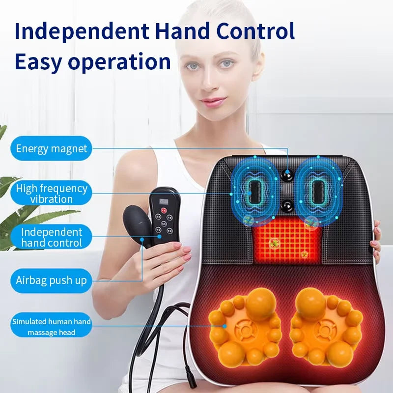 Jinkairui Electric Massage Neck Pillow Acupressure Head Cervical Traction Body Back Waist Massager Heating Vibration Massage